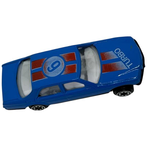 Vintage Blue TURBO #9 Racing Sedan Diecast Toy Car Made in China - Picture 6 of 7